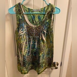 Unity World Wear PM Top Petite Medium Tank Sleeve Blouse Sublimation Rhinestone